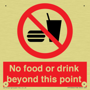 No food or drink beyond this point